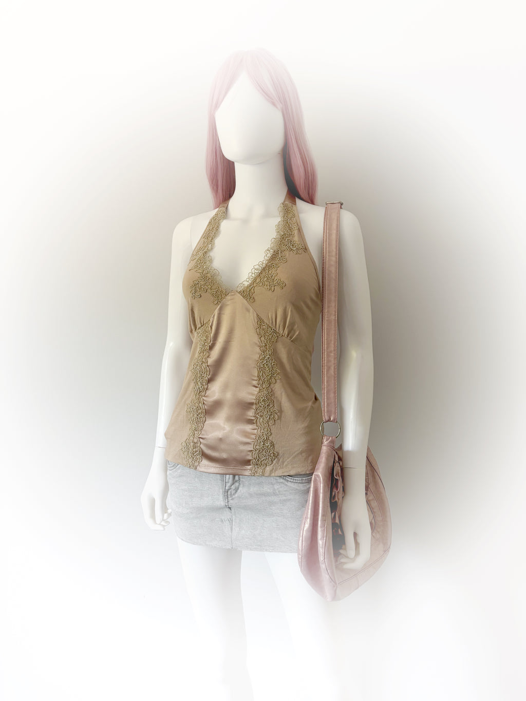 Fairy Grunge Tan Halter Top