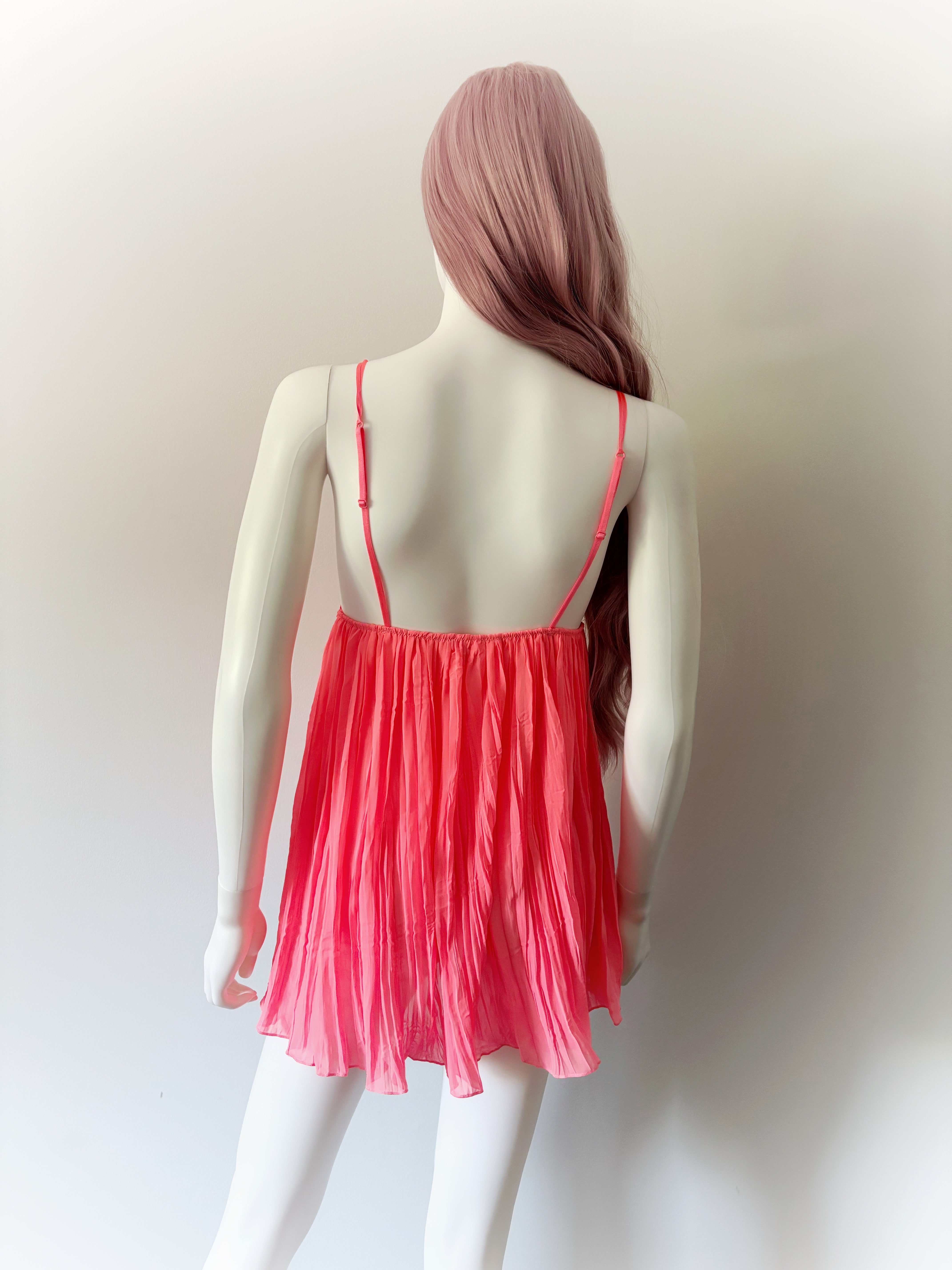 Neon Pink Babydoll Slip Dress