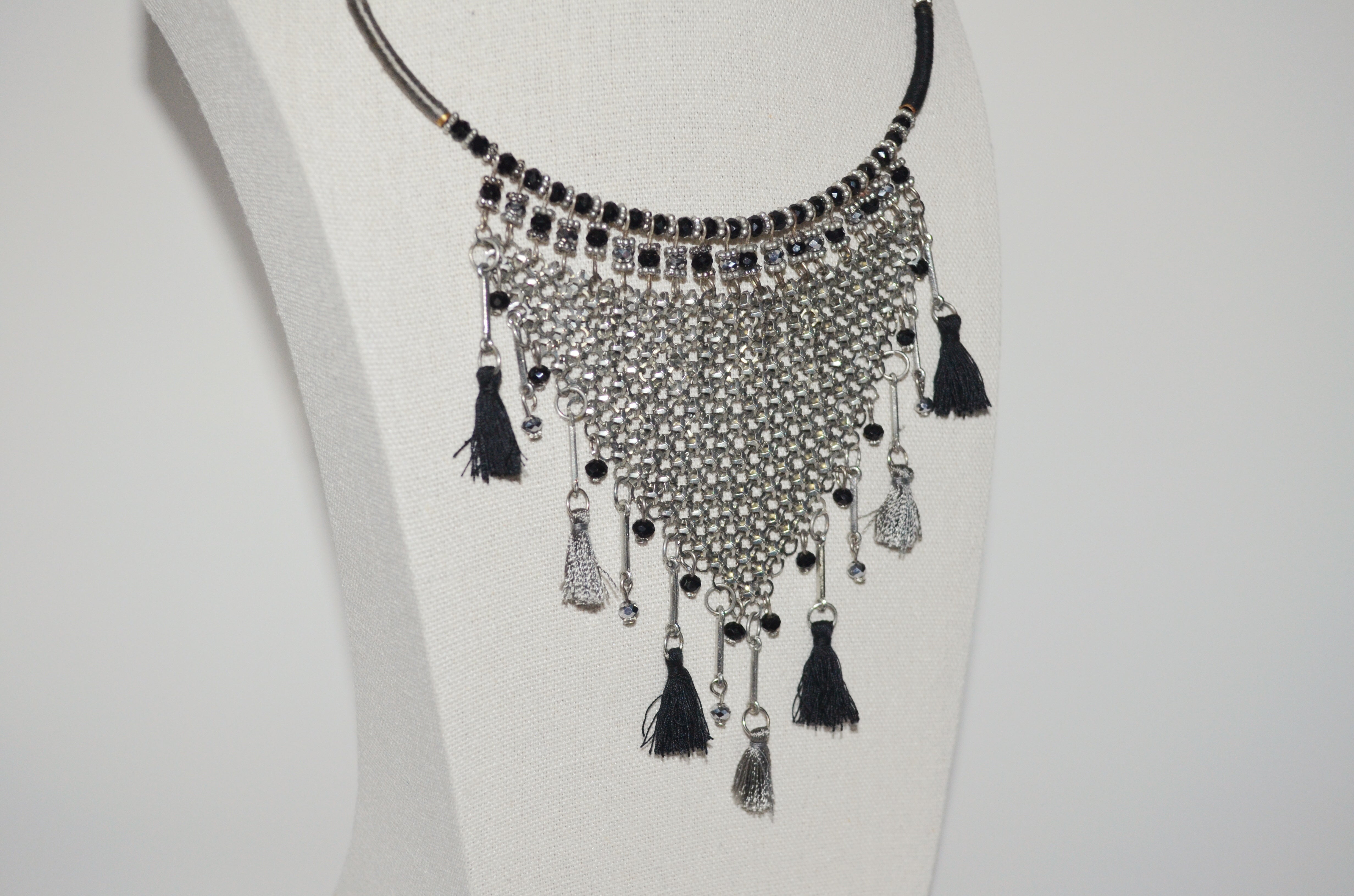 Bohemian Style 2000s Chain Fringe Choker Necklace