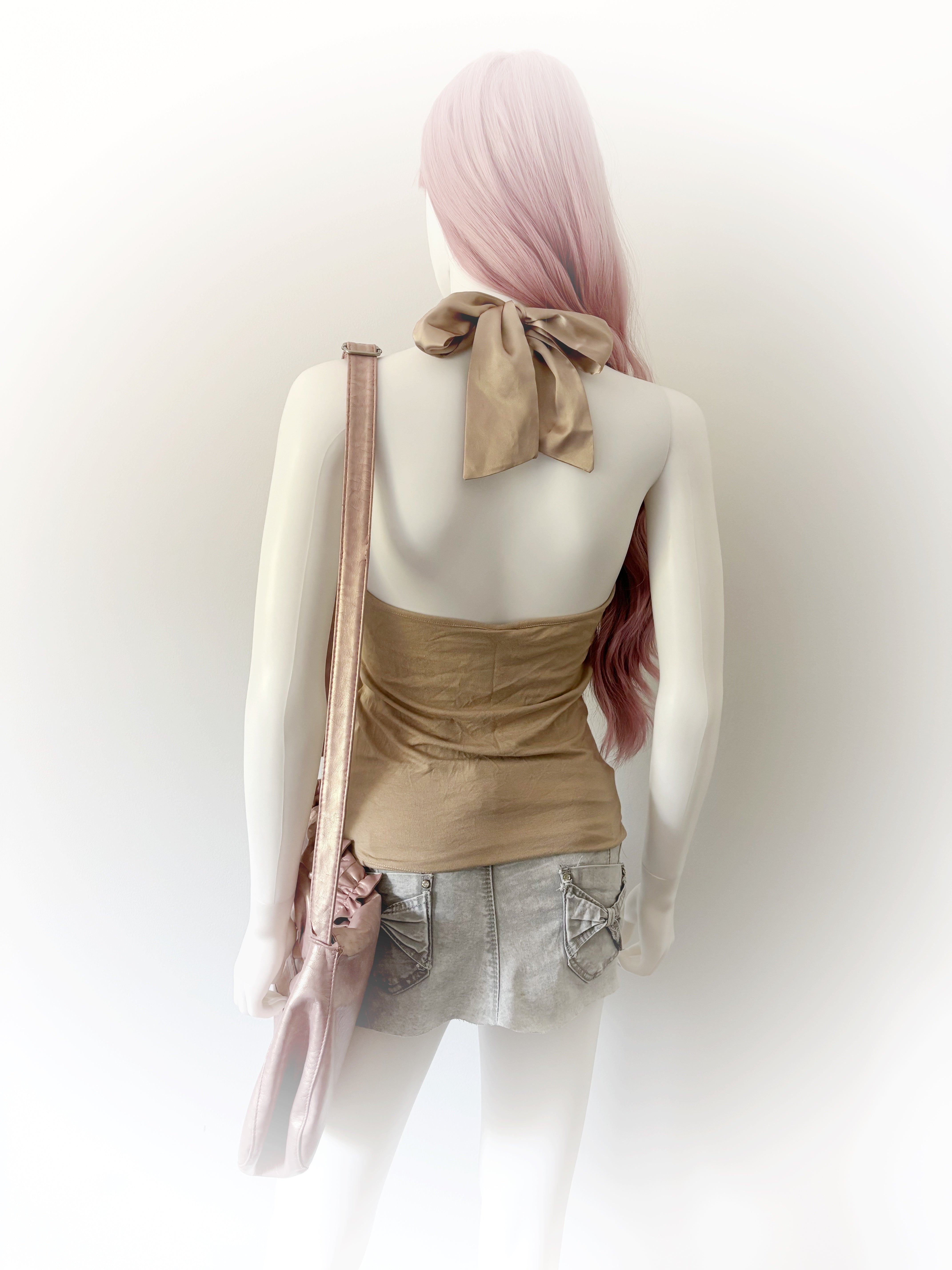 Fairy Grunge Tan Halter Top
