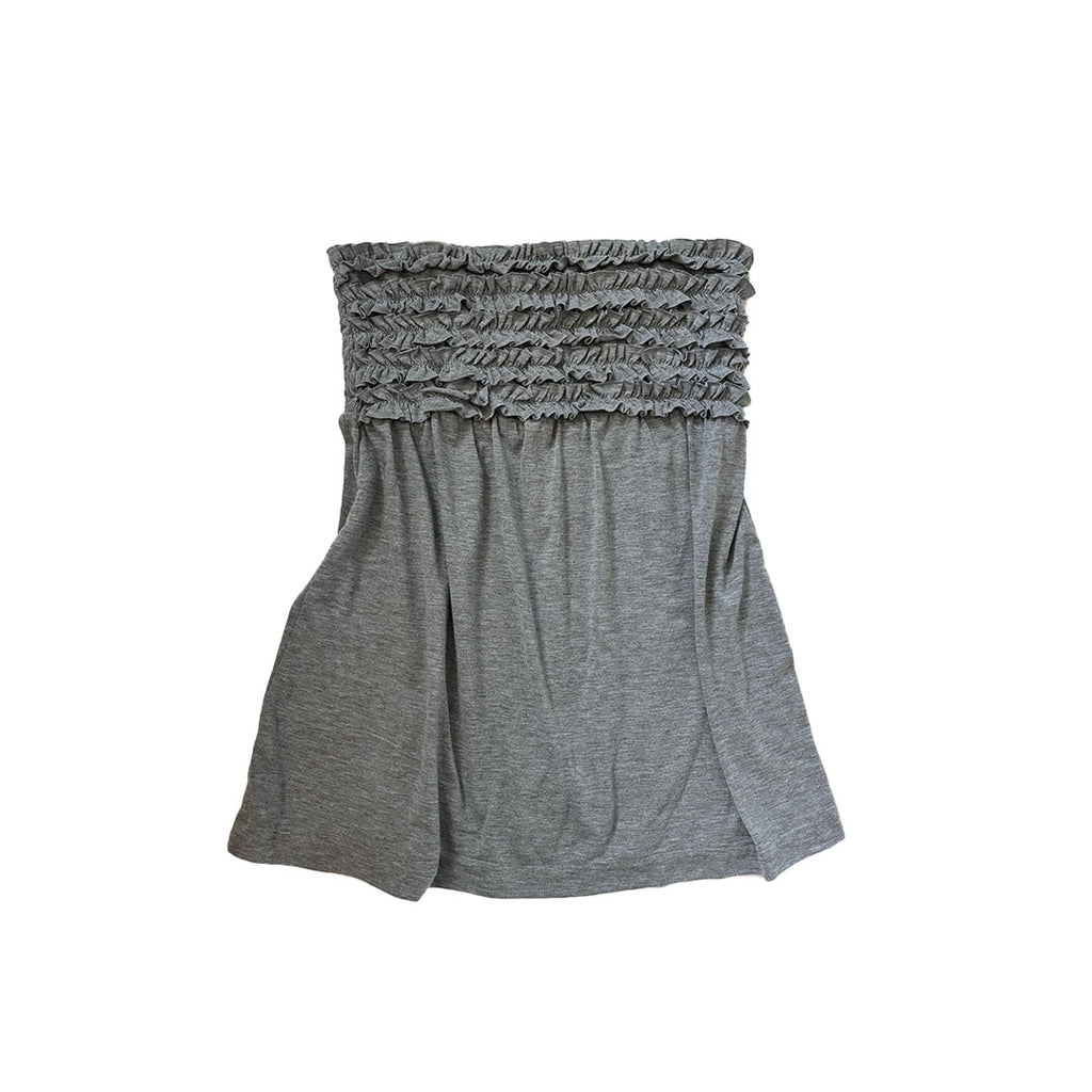 Grey Ruffle Tube Top