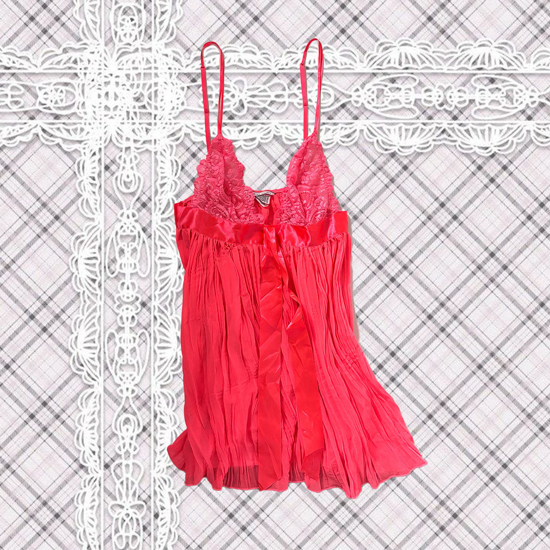 Neon Pink Babydoll Slip Dress