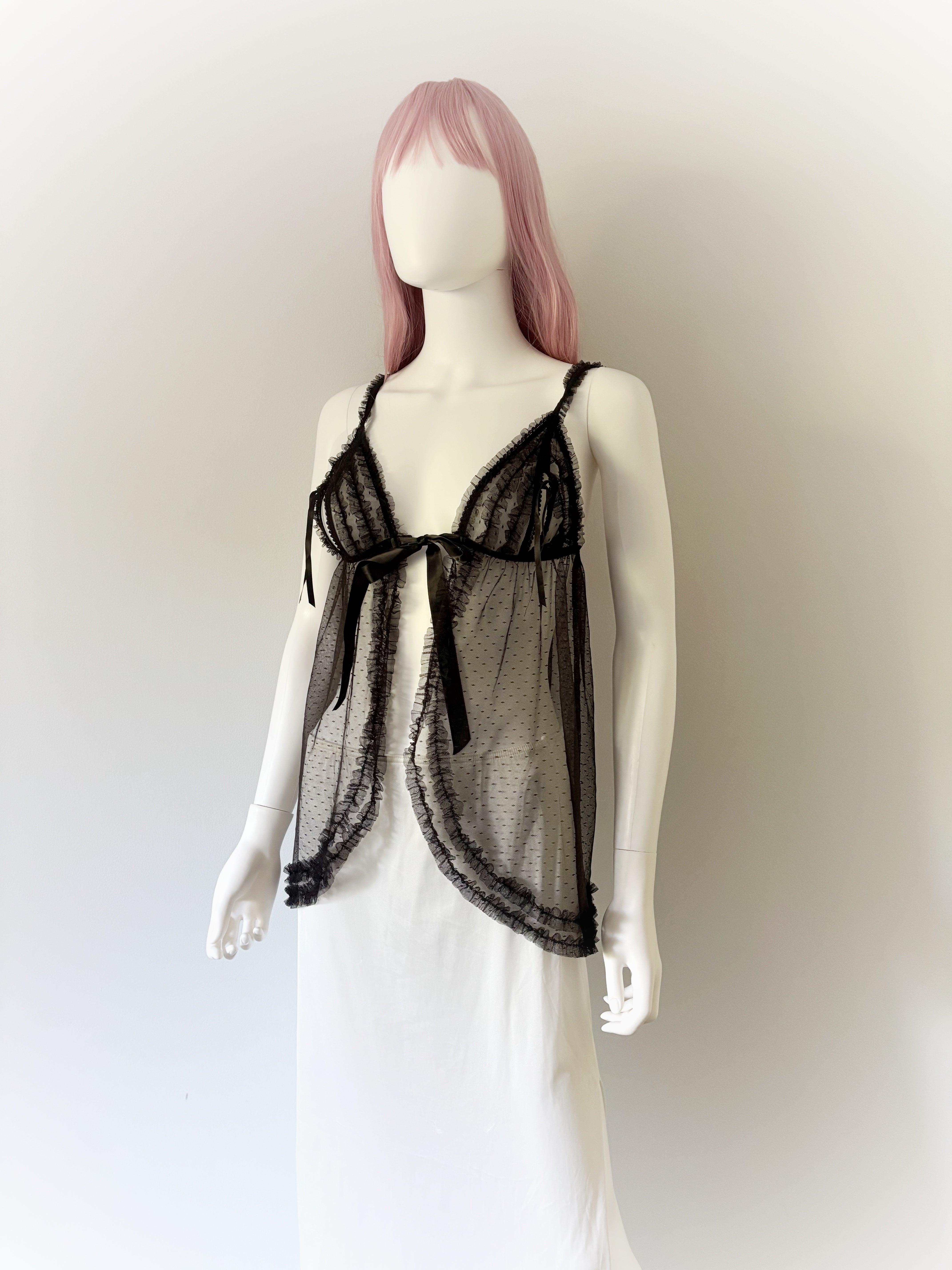 Victoria’s Secret Black Mesh Lingerie Babydoll