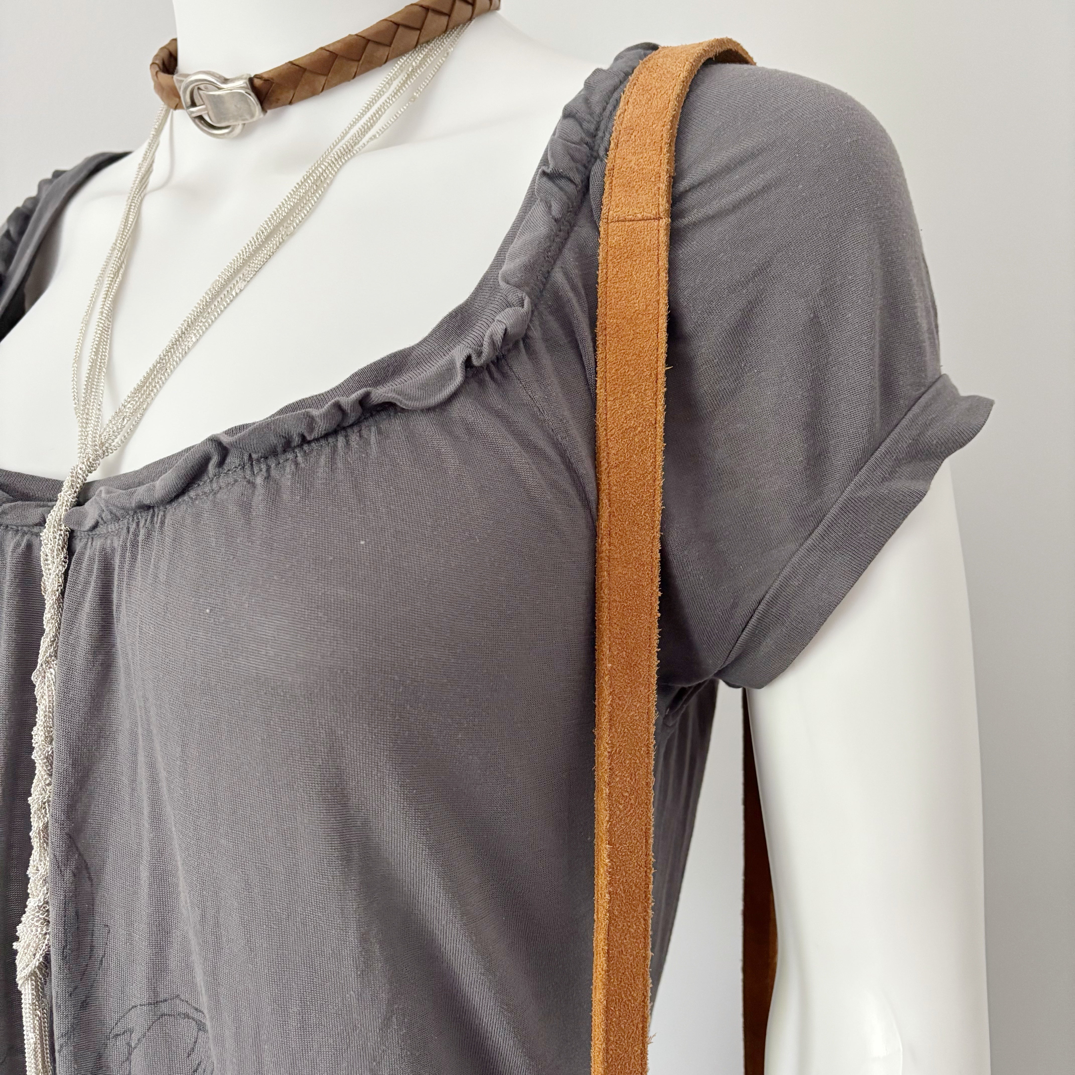 Grey Floral Off The Shoulder Dress