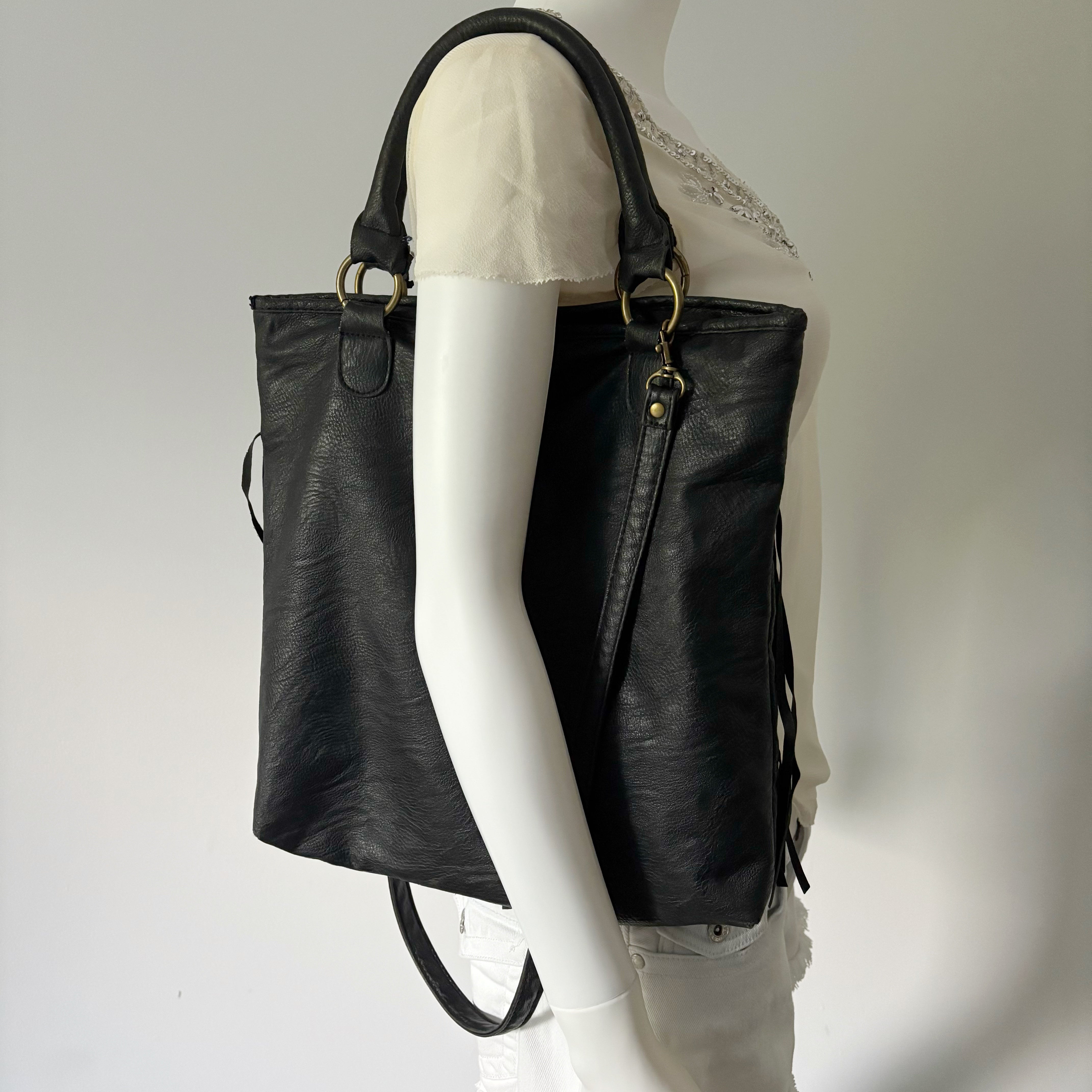 Faux Suede Fringe Bag