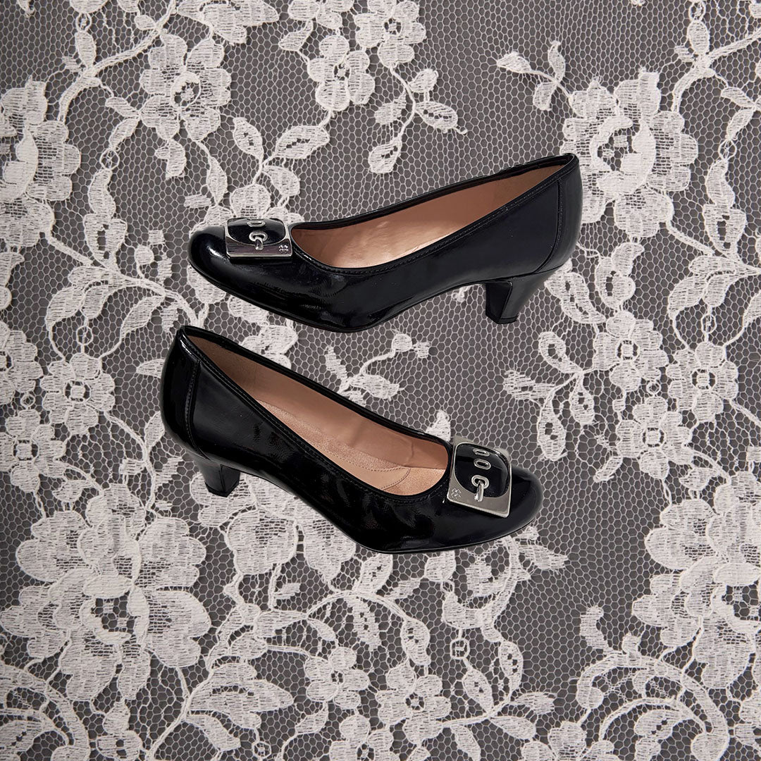Buckle Black Heels