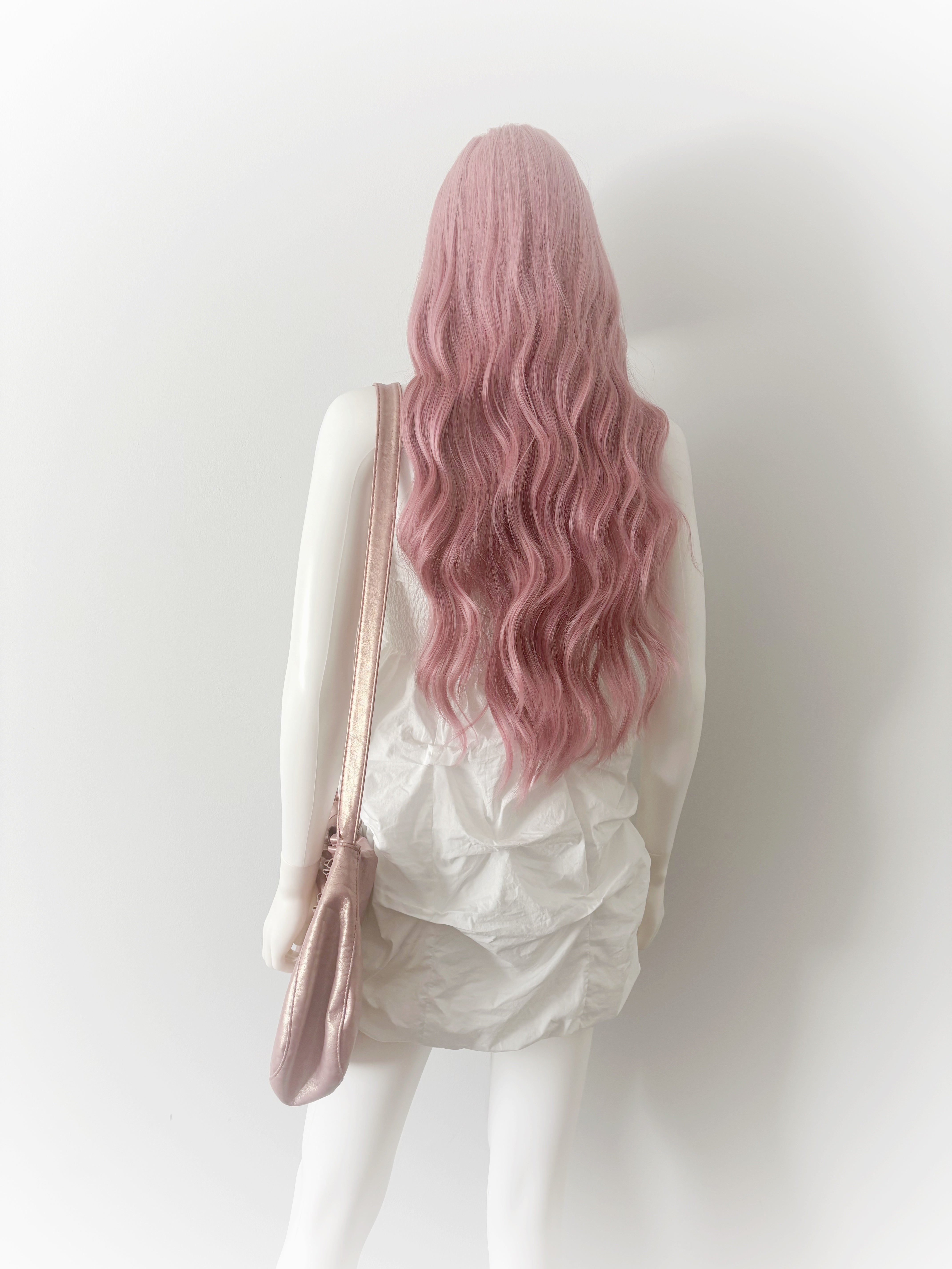 White bubble dress with cute button detail and ruched skirt